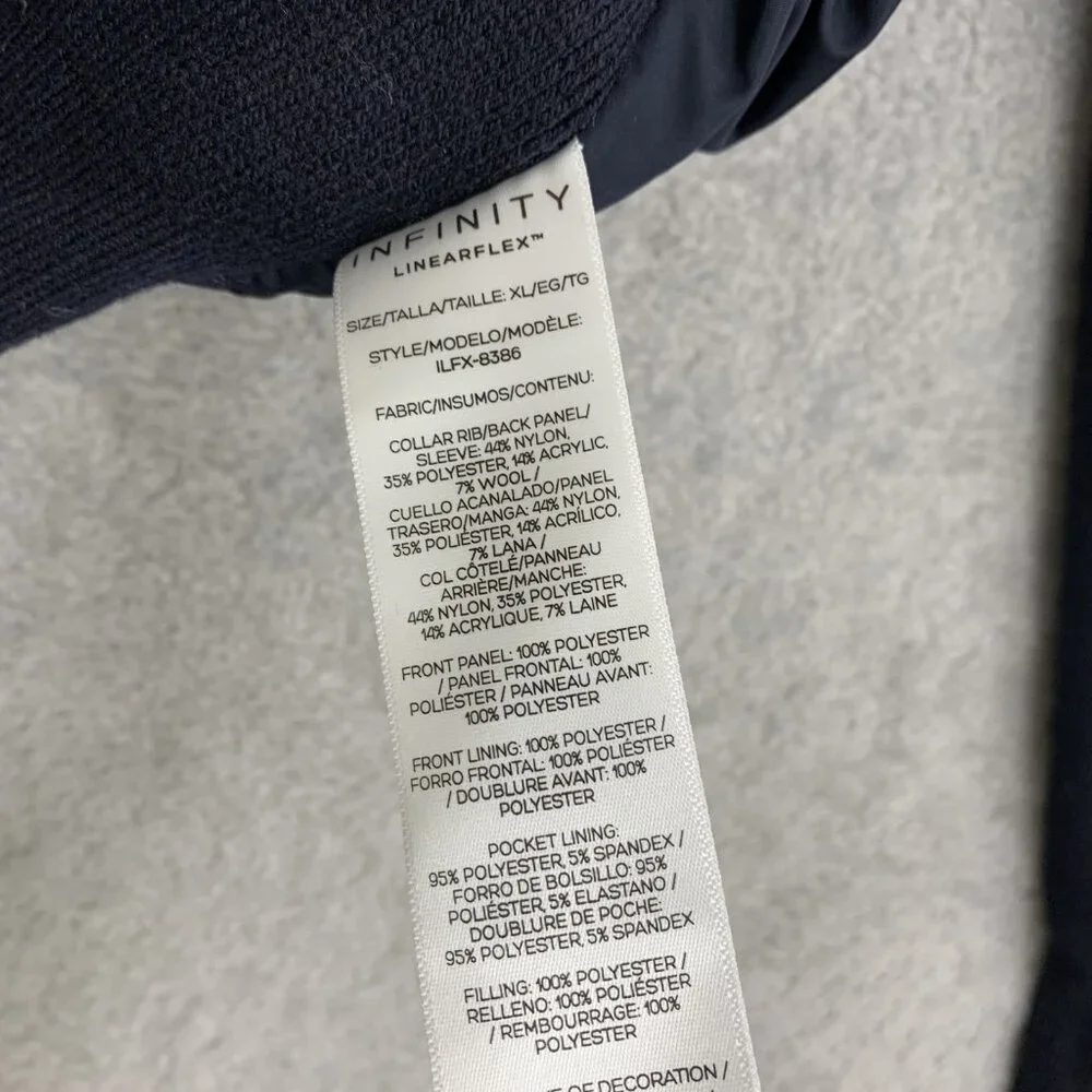 Infinity Linearflex Men's XL Navy Knit & Quilted Full-Zip Jacket G1925